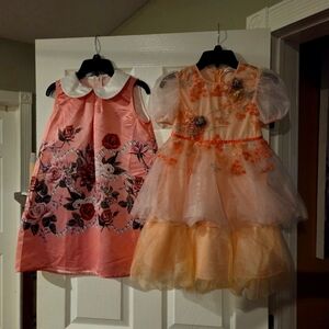 Pink and Orange Dresses with Tulle and Ruffles
